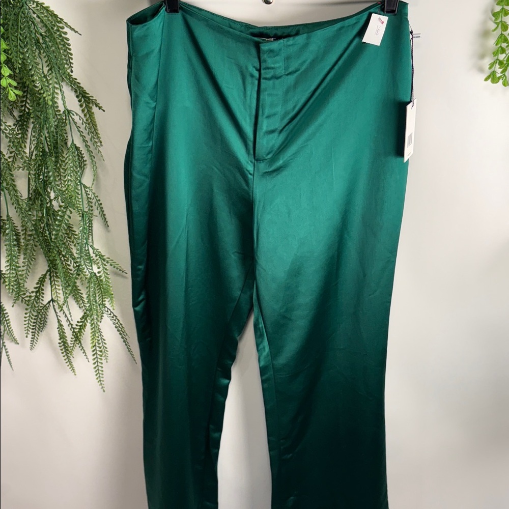 Jason Wu Emerald Green Straight-Leg Trousers. ( ref T 293)